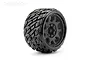 A single Jetko 1/8 scale Ex-Rockform tyre mounted on a black Claw rim, featuring an aggressive tread pattern and a 17mm hex mount.