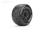 A single Jetko 1/8 scale MT Ex-Super Sonic tyre mounted on a black multi-spoke Claw rim against a white background.