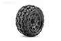 Jetko 1/10 St 2.8 Ex-Tomahawk Tyres On Black Claw Rims w/ Medium Soft Inserts, 12mm, Narrow 2Pcs JKO2701CBMSGNB1