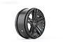 A single black 1/8 scale RC buggy wheel rim by Jetko, shown from a three-quarter angle against a white background.