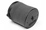 A cylindrical HPI Racing foam air filter for RC cars, featuring a black plastic end cap with embossed branding and a locking mechanism.