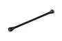 A black steel universal drive shaft for an RC vehicle, shown against a plain white background.