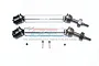 GPM Silver Hardened Steel & Aluminium Rear Universal CVD Drive Shafts 2Pcs w/ Spring Steel Wheel Hexes SRUS41277RH-S