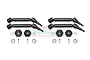 GPM Racing black aluminium and steel universal drive shafts set with 17mm wheel hexes and hardware for RC cars.