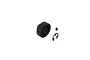 ARRMA 25T 1Mod Safe-D8 pinion gear with a small grub screw and an E-clip on a white background.
