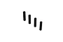 Four black hexagonal aluminium servo mount posts arranged in a diagonal line against a white background.