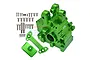 GPM Green Aluminium Front or Rear Gearbox Case MAKX012NF/R-G