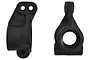 Two black RPM oversized rear axle carriers for ECX Boost RC cars, shown from side and front angles.