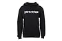 A black Traxxas branded hoodie featuring a white Traxxas logo on the chest, shown against a plain white background.
