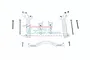 GPM Racing silver aluminium front shock tower brace set including various mounting components and screws on a white background.