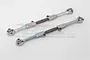 Two GPM Racing spring steel front steering linkages with silver aluminium ends, shown against a white background with a faint GPM logo watermark.