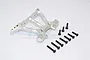 GPM Racing silver aluminium rear shock tower with included black screws on a white background.