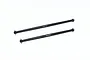 Two black hardened steel GPM drive shafts for RC vehicles, shown against a plain white background.