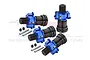 GPM Black Hardened Steel Front & Rear Universal CVD Joints 4Pcs w/ Blue Aluminium Wheel Hub Hexes Set TXM170N/JT/2-B