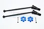 GPM Black Hardened Steel Universal CVD Drive Shafts 2Pcs w/ Blue Aluminium Wheel Hexes Set TXM170N-B