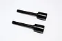 Two black GPM Racing aluminium differential output cups for RC cars shown against a plain white background.