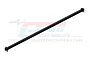 A black aluminium centre drive shaft for an RC car, shown diagonally against a white background with a faint GPM Racing logo watermark.