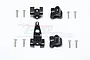 GPM Black Aluminium Front/Rear Suspension Link Axle Mount Set TRX4089-BK