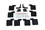 GPM Black Front & Rear Mud Flaps w/ Black Aluminium Mounts Set SCX3ZSP10-BK