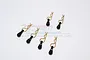 Six GPM Racing black body clips with easy-pull tabs arranged on a white background.