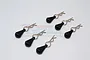 Six GPM Racing black body clips with easy-pull tabs arranged on a white background.