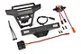 Traxxas Hoss 4x4 LED light kit including front bumper with light bar, rear light housing, power supply module, wiring, and mounting hardware.