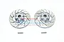 GPM Grey Silver Aluminium +3mm Hex Adapter w/ Brake Disk & Silver Lining 2Pcs UDR010DX+3MM-GS