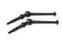 Two black hardened steel GPM Racing rear universal CVD drive shafts for RC cars, shown against a white background.