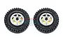 GPM 1.9" Crawler Tyres on Silver Aluminium 6 Spoke Rims w/ Brass Pendulum Weights - Complete Wheels 2Pcs AW1906H-S