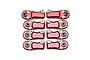 GPM Red Aluminium Adjustable Rear Linkage Ball Ends 8Pcs SCX6160R/BE-R