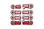 GPM Red Aluminium Adjustable Front Linkage Ball Ends 8Pcs SCX6160F/BE-R