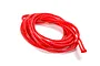 A coiled length of bright red braided winch line for RC vehicles against a white background.