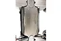 Bottom view of an ARRMA Outcast 8S RC truck chassis featuring a black T-Bone Racing full chassis skid plate installed.