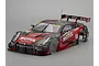 A 1/10 scale Killerbody Motul Autech GT-R Nismo painted RC body shell with detailed racing decals on a plain grey background.