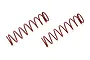 Two red Kyosho big shock springs for RC cars, shown side-by-side against a white background.