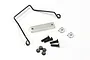 Kyosho 1/10 Scorpion wing mount set including a black wire mount, metal plate, two small brackets, four screws, and four lock nuts on a white background.