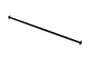 A long, thin black hardened steel centre drive shaft for an RC car, featuring ball joints at both ends with cross pins.