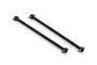 Two black metal RC centre drive shafts with ball-joint ends, shown against a white background.