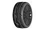 A single GRP T03 Revo RC car wheel with a black 20-spoke rim and treaded rubber tyre against a white background.