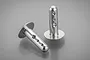 Two silver aluminium wing mounting posts for RC vehicles, shown against a neutral grey background.