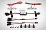 Rovan 5IVE-T RC light controller kit including two LED light bars, a central control module, wiring harnesses, mounting clips, and screws.