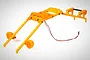 Orange plastic roll bar set for Rovan Baja RC cars with integrated LED light mounts and wiring.