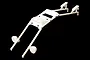 A white Rovan Baja RC roll bar set with integrated LED light mounts, shown against a black background.