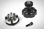 Rovan adjustable RC clutch assembly with clutch bell, pinion gear, and mounting bolt on a white background.