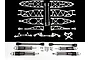 A complete silver aluminium suspension upgrade kit for Rovan Baja RC cars, featuring various suspension arms, shock absorbers, and drive shafts.