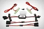 Rovan RC light controller kit featuring a central control module, two LED light strips, wiring harnesses with labeled connectors, and mounting hardware.