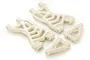 A set of four white plastic RC rear suspension arms for Rovan vehicles on a white background.