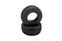 Two black HPI Megabite short course RC tyres stacked vertically against a white background.