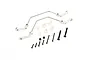 A Rovan RC sway bar set featuring two metal sway bars, white plastic mounting components, and various black screws and nuts on a white background.
