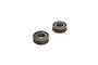 Two ARRMA rubber shielded ball bearings shown from an angled perspective against a white background.